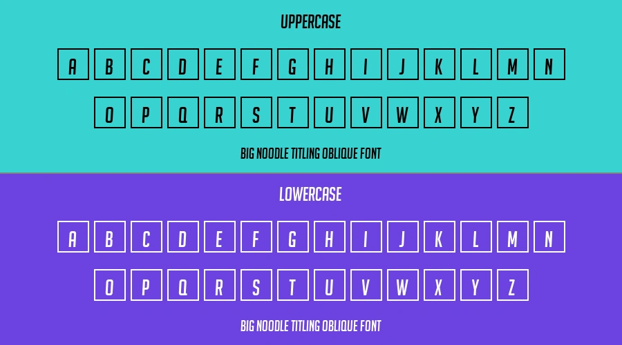 Big Noodle Titling Oblique Font Preview