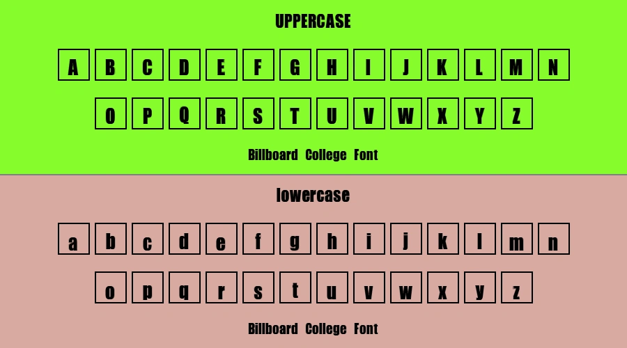 Billboard College Font Preview