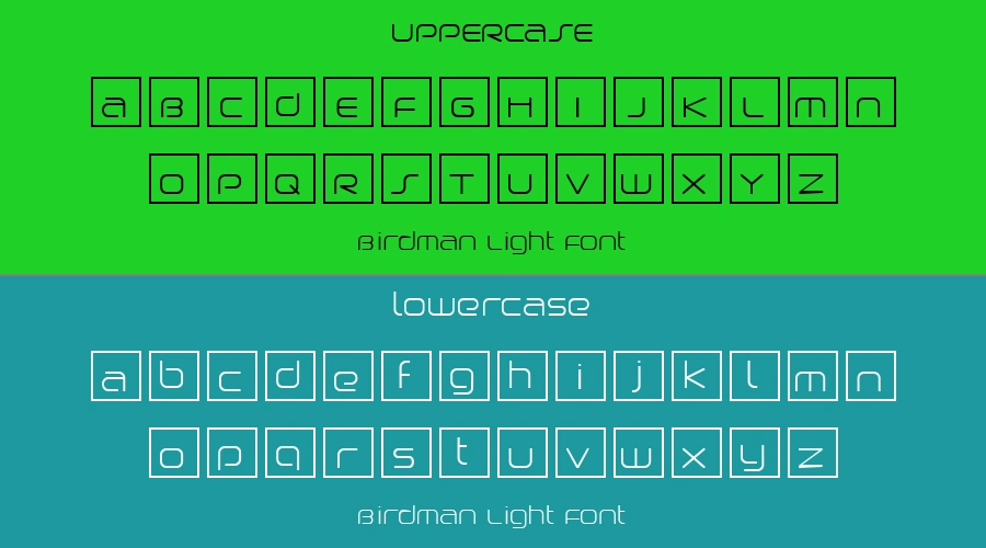 Birdman Light Font Preview