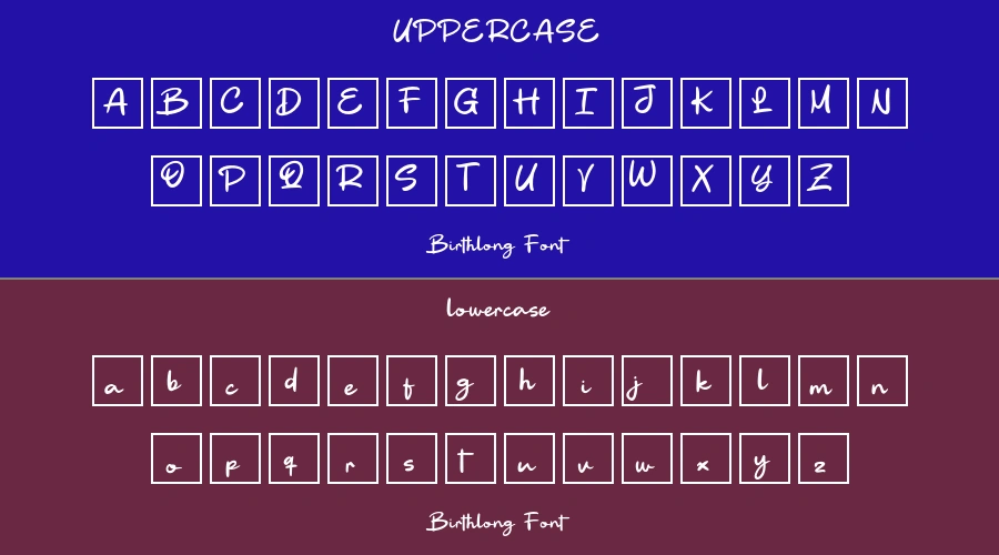 Birthlong Font Preview