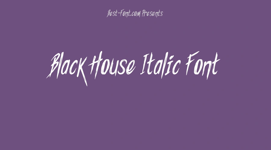 Black House Italic Font