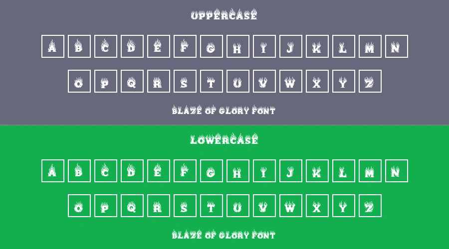 Blaze Of Glory Font Preview