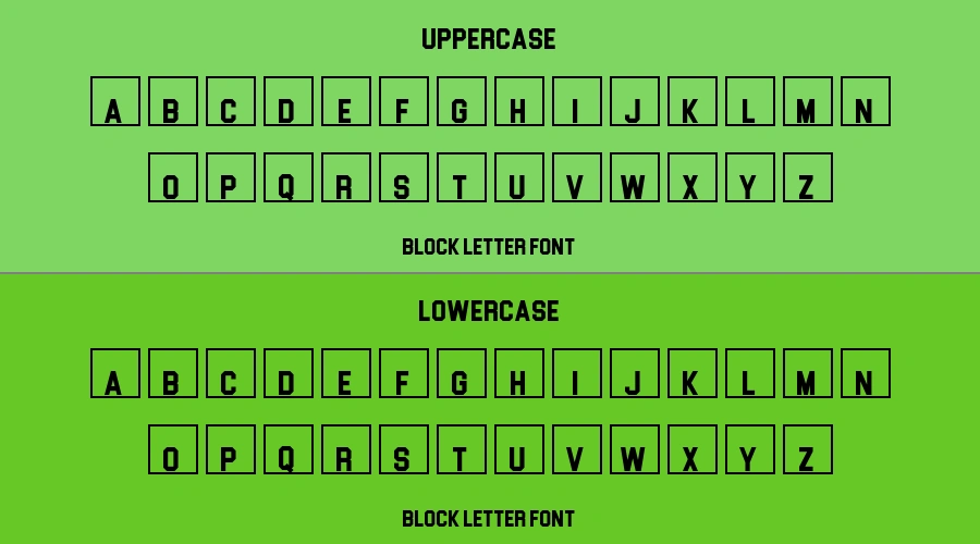 Block Letter Font Preview