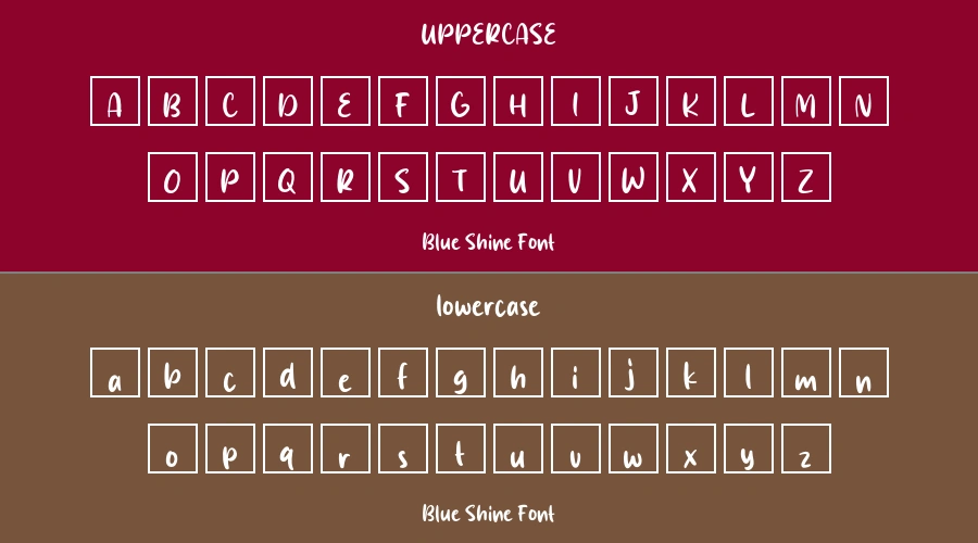 Blue Shine Font Preview