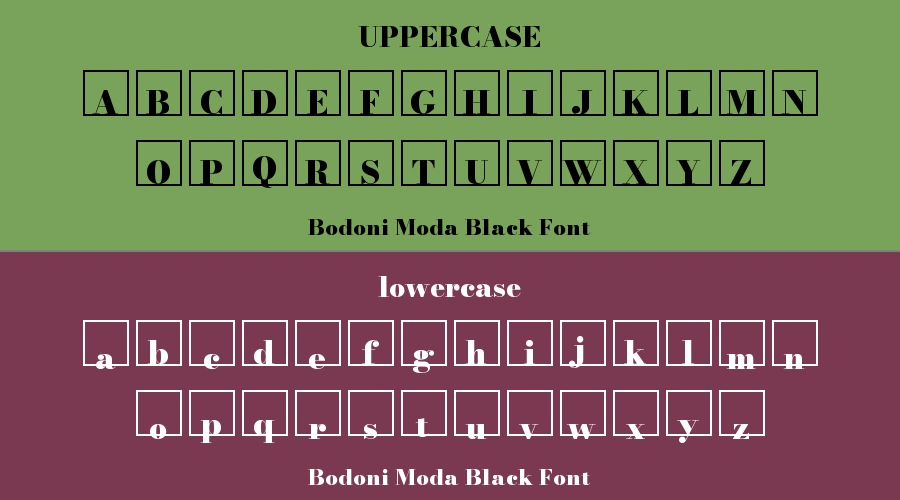Bodoni Moda Black Font Preview