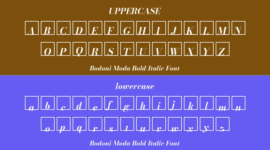 Bodoni Moda Bold Italic Font Preview