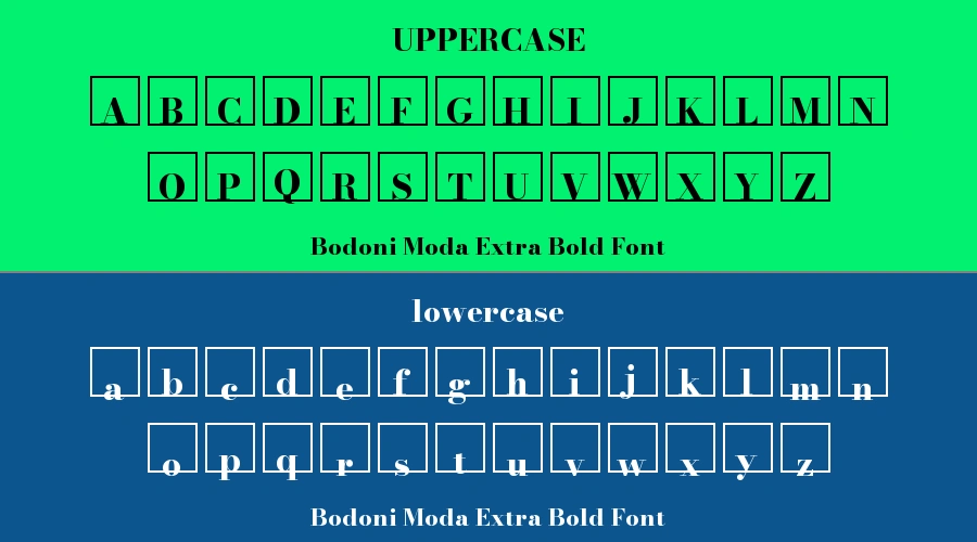 Bodoni Moda Extra Bold Font Preview