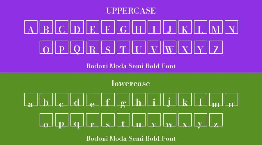 Bodoni Moda Semi Bold Font Preview