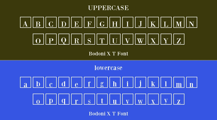Bodoni X T Font Preview