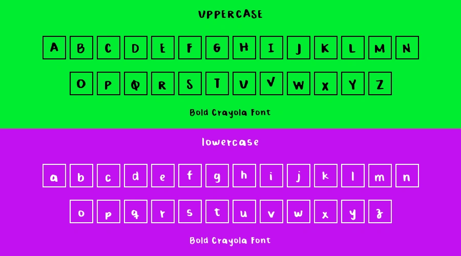 Bold Crayola Font Preview