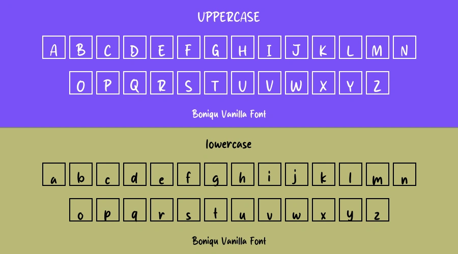 Boniqu Vanilla Font Preview