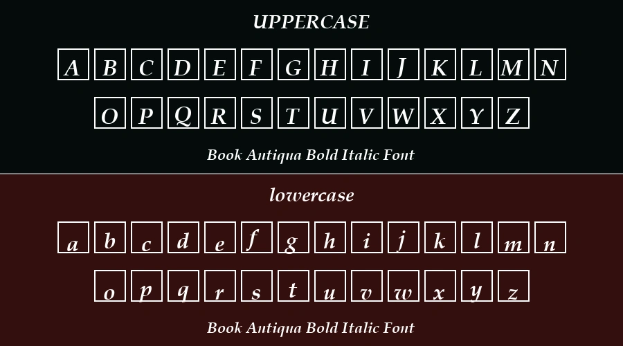 Book Antiqua Bold Italic Font Preview