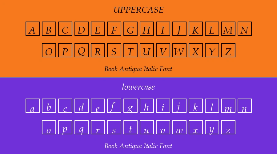 Book Antiqua Italic Font Preview