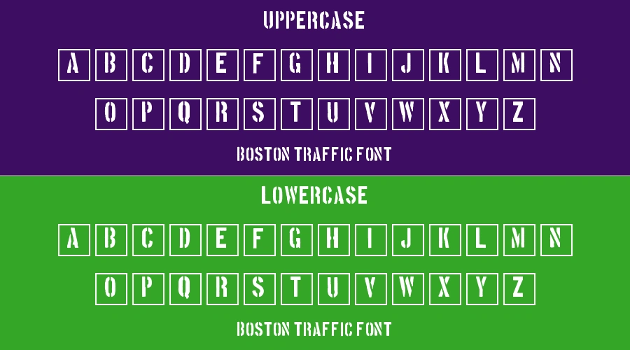 Boston Traffic Font Preview