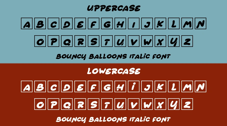 Bouncy Balloons Italic Font Preview