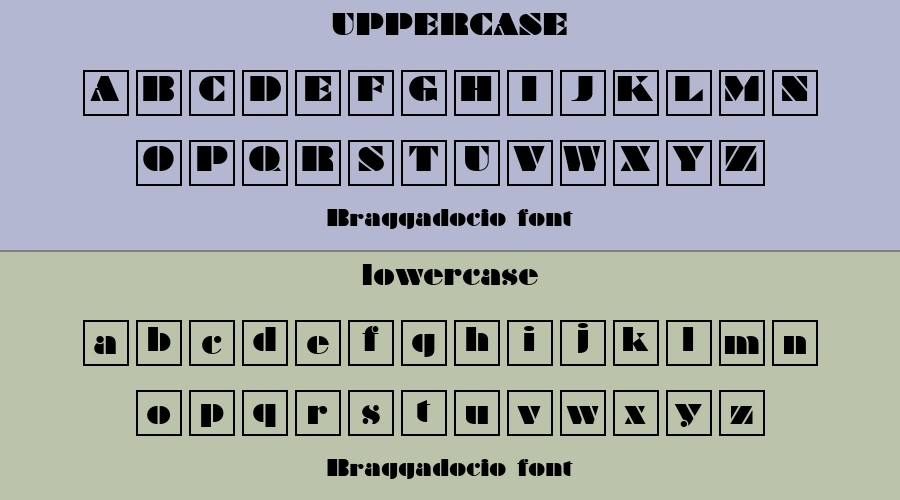 Braggadocio font Preview