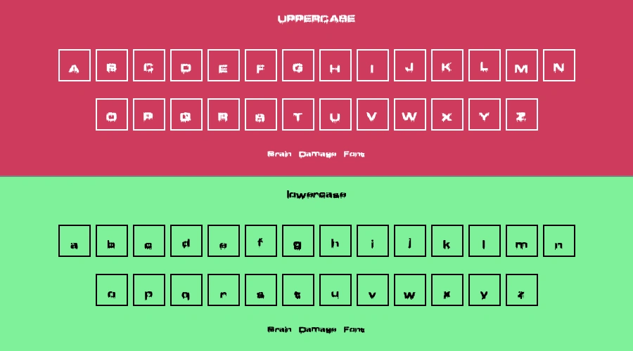 Brain Damage Font Preview