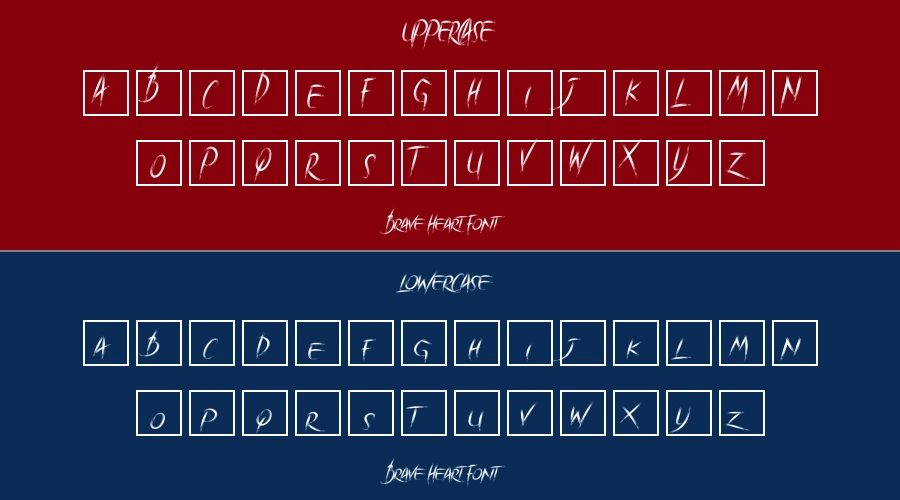 Brave Heart Font Preview
