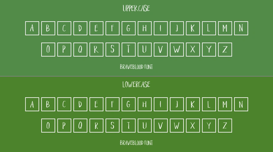 Braveblood Font Preview