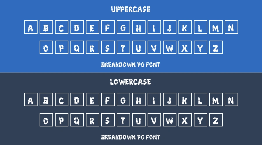 Breakdown Pg Font Preview