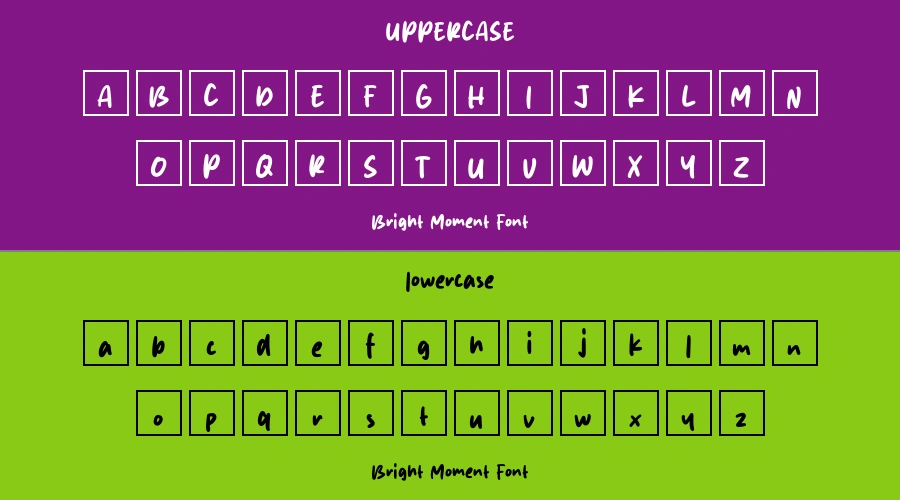 Bright Moment Font Preview