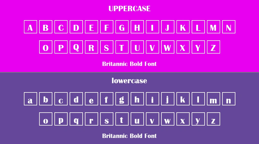 Britannic Bold Font Preview