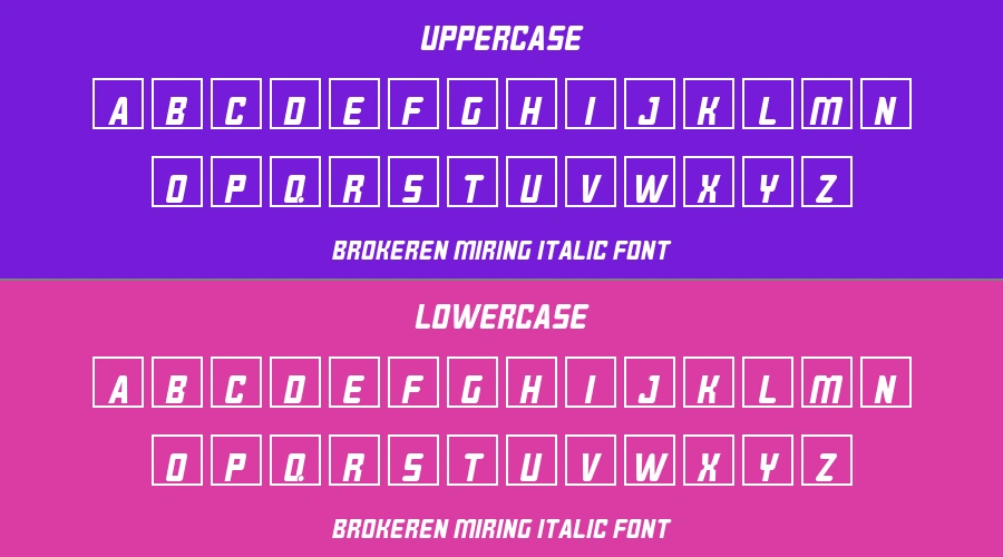 BROKEREN MIRING Italic Font Preview
