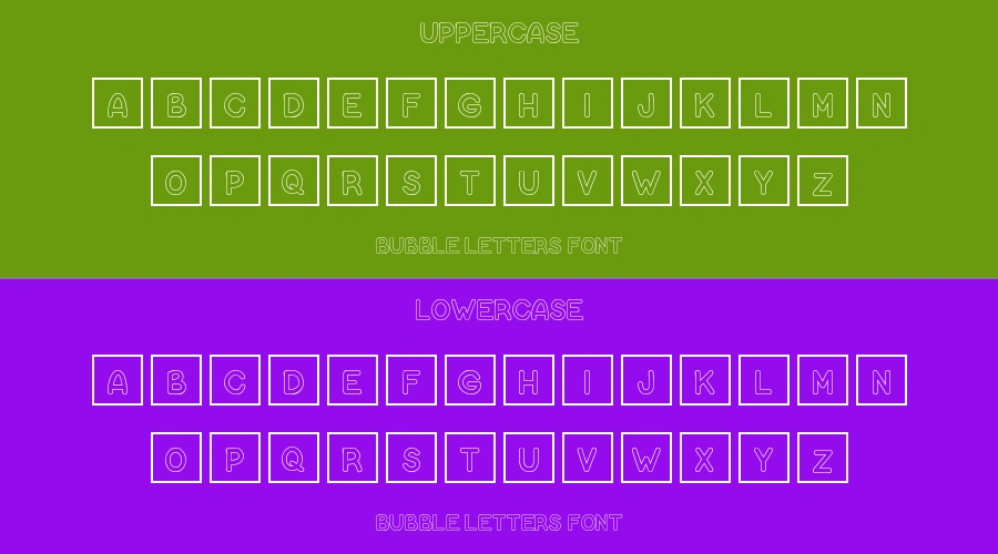 Bubble Letters Font Preview