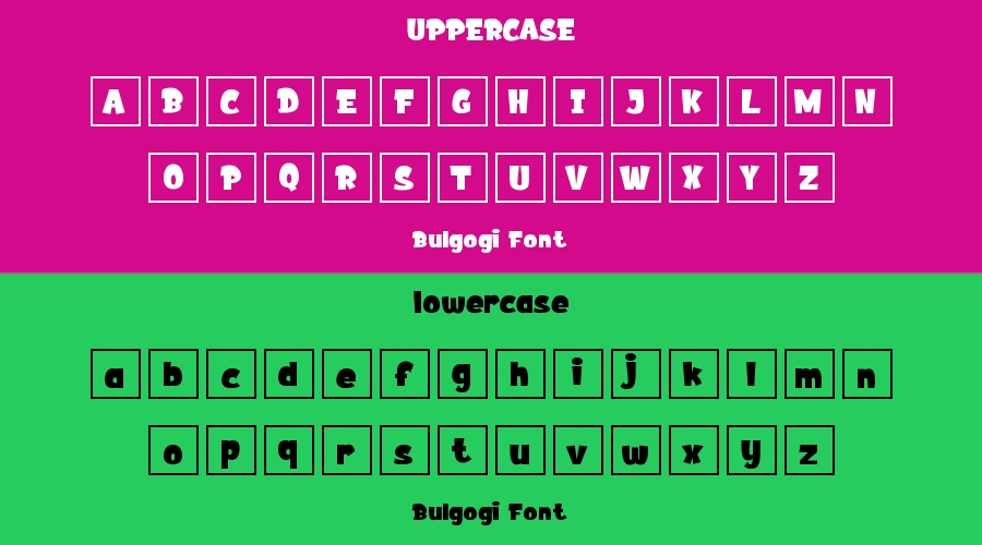 Bulgogi Font Preview