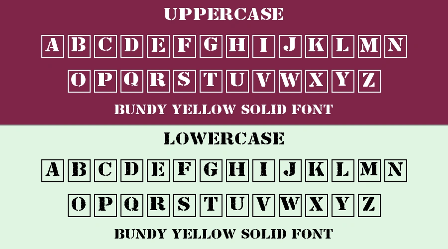 Bundy Yellow Solid Font Preview