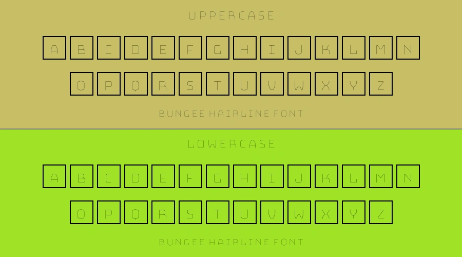 Bungee Hairline Font Preview