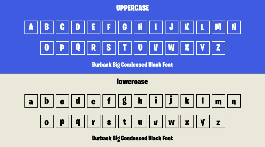 Burbank Big Condensed Black Font Preview