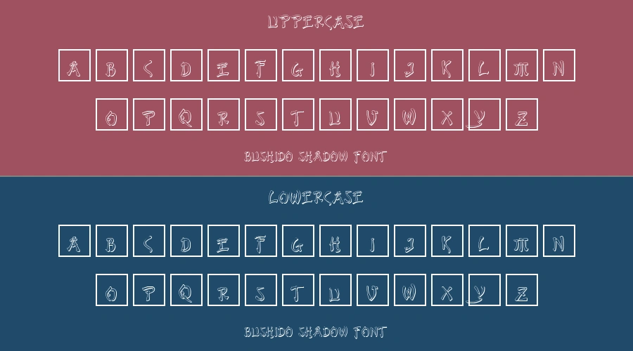 Bushido Shadow Font Preview