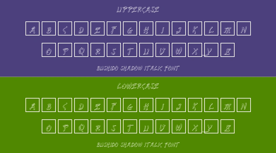 Bushido Shadow Italic Font Preview