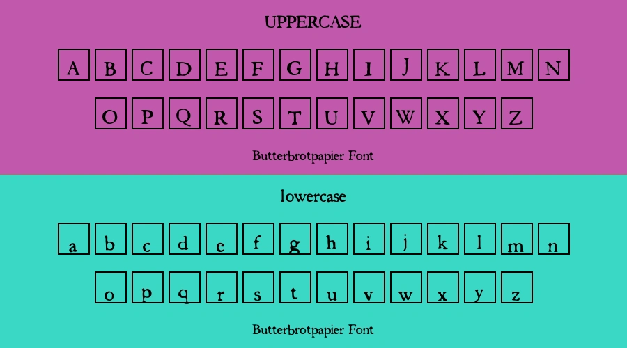 Butterbrotpapier Font Preview