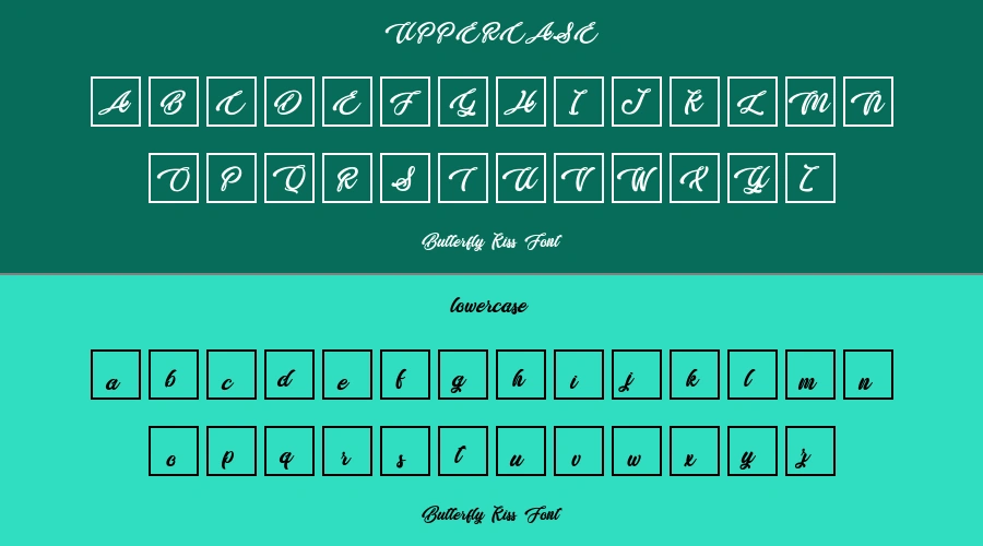 Butterfly Kiss Font Preview