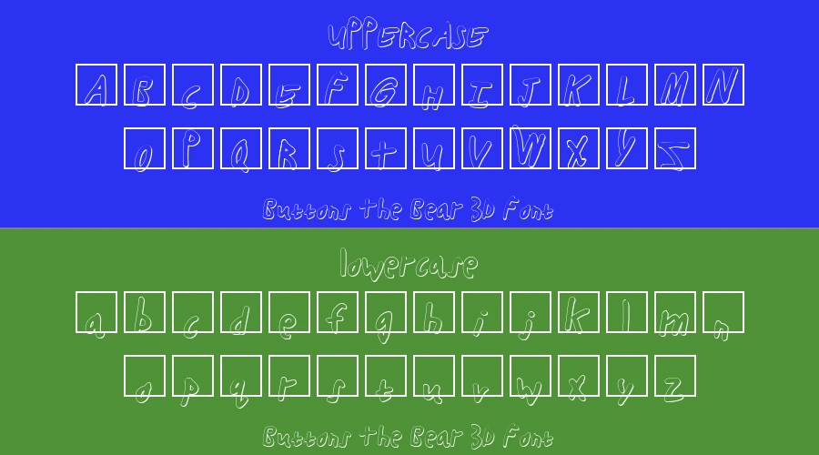 Buttons The Bear 3D Font Preview