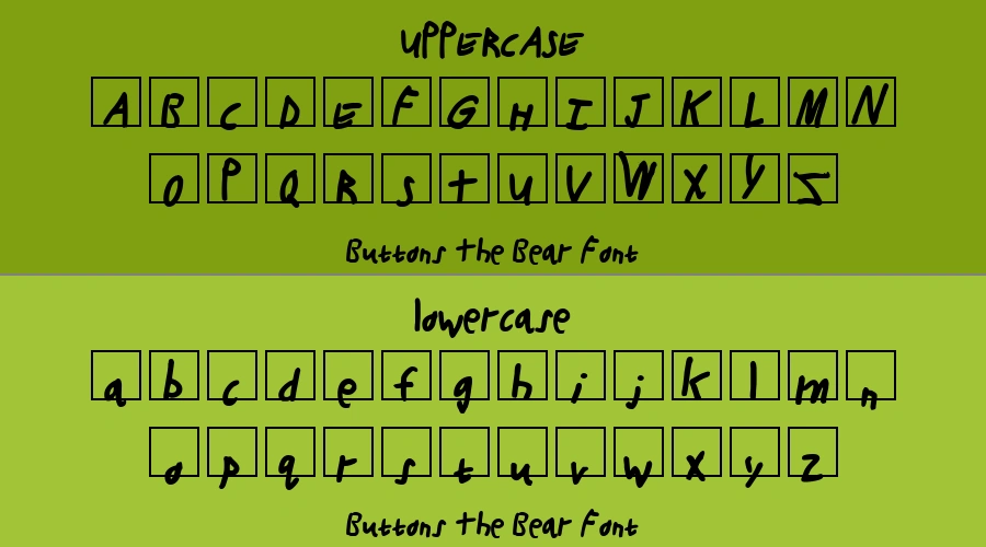 Buttons The Bear Font Preview