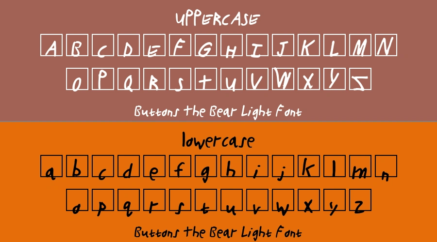 Buttons The Bear Light Font Preview