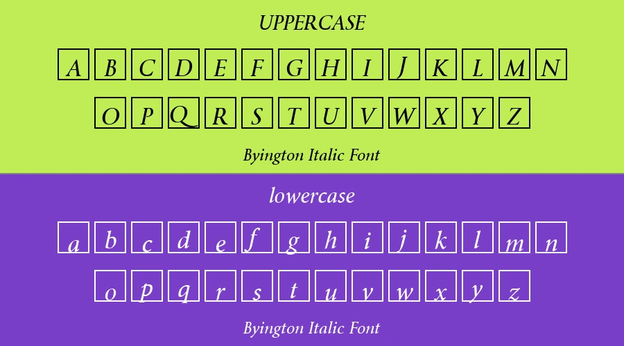 Byington Italic Font Preview