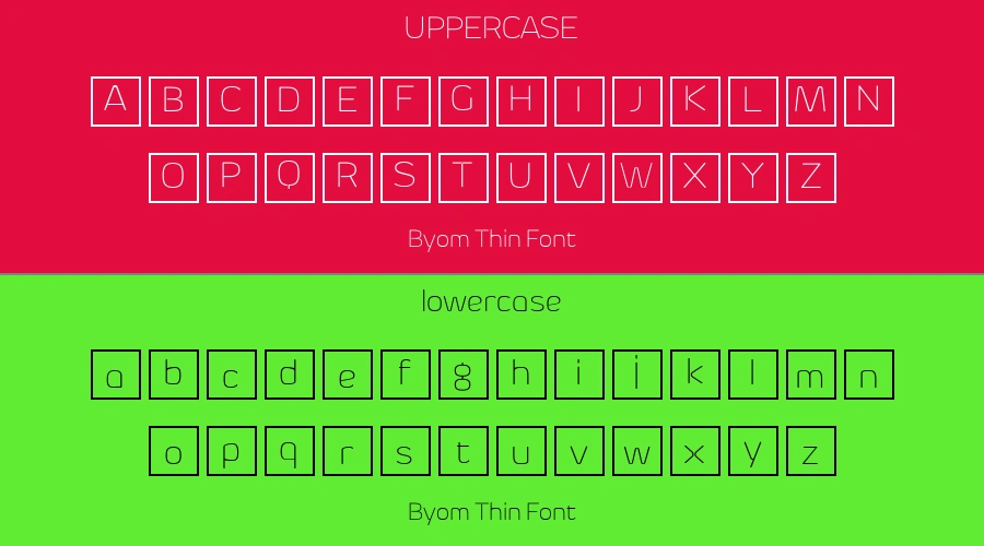 Byom Thin Font Preview