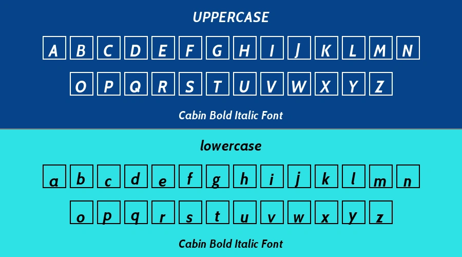 Cabin Bold Italic Font Preview
