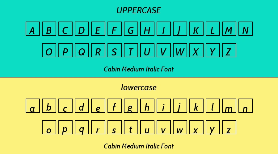 Cabin Medium Italic Font Preview