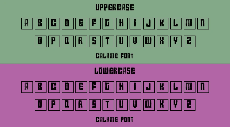 Calame Font Preview