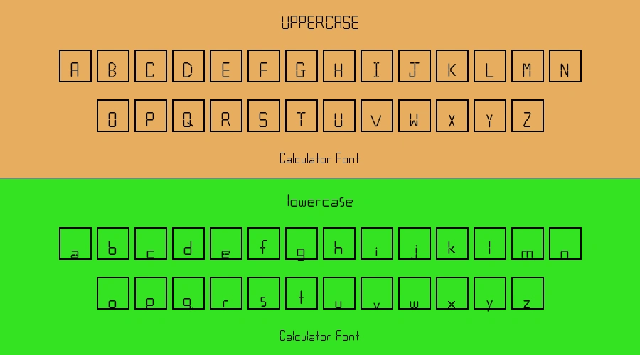 Calculator Font Preview