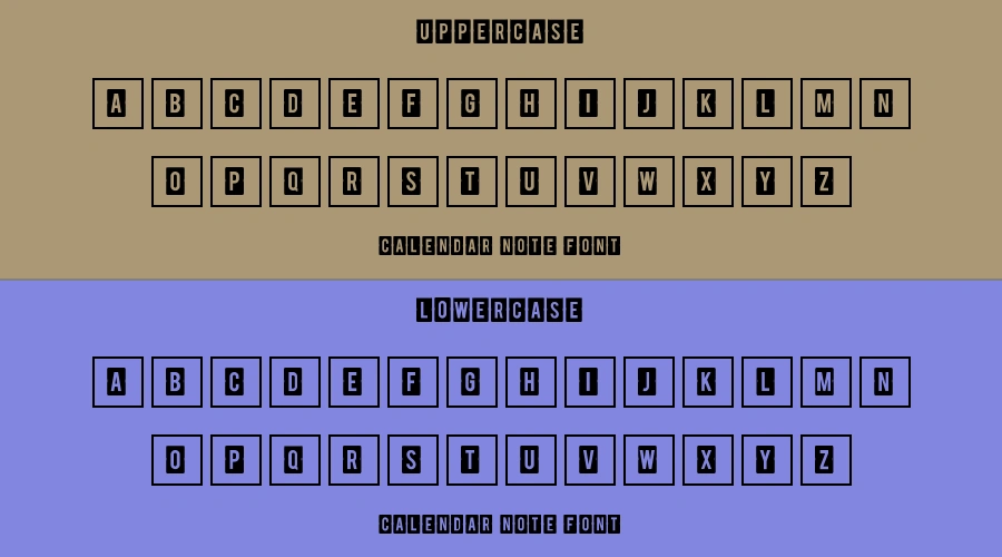 Calendar Note Font Preview