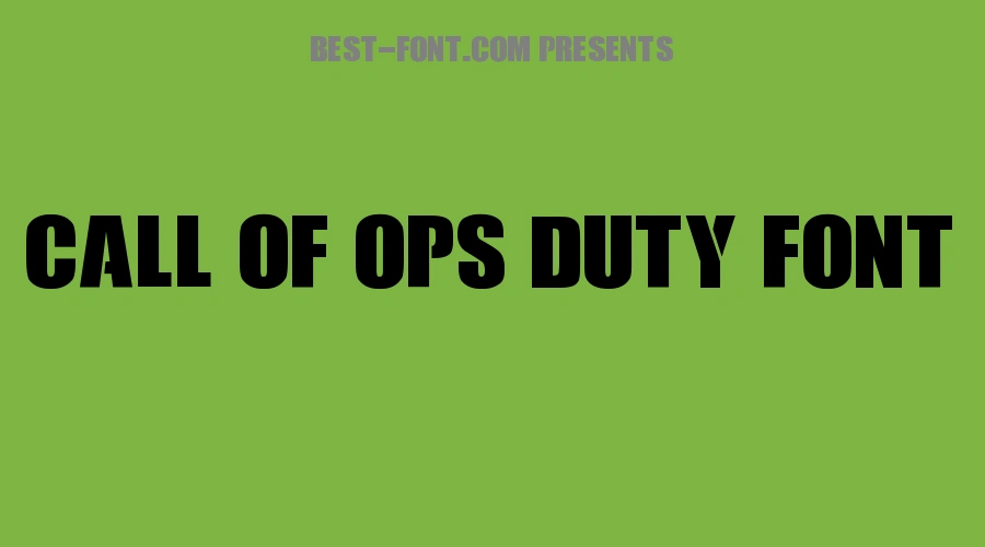 Call Of Ops Duty Font