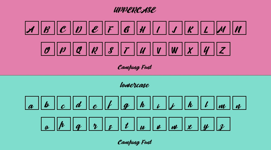 Camping Font Preview