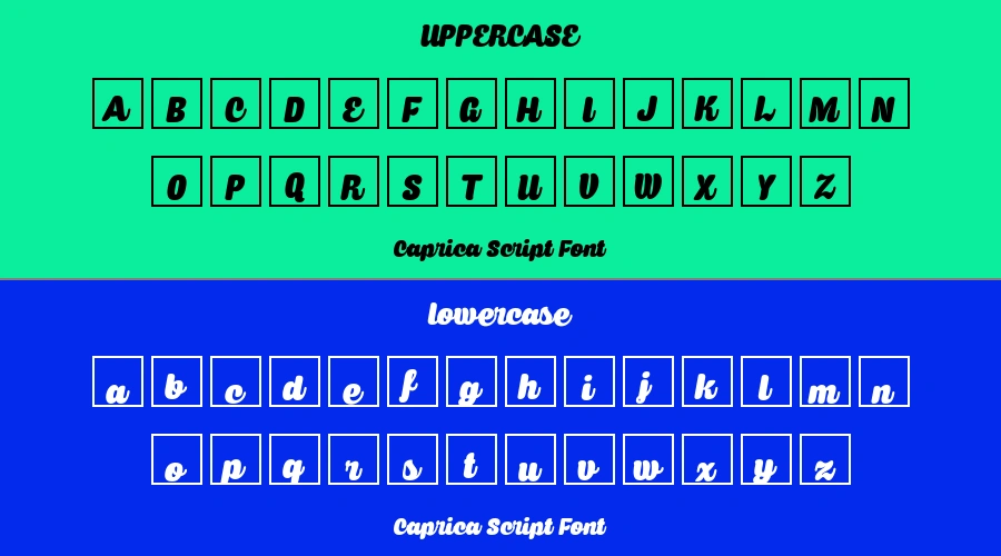 Caprica Script Font Preview