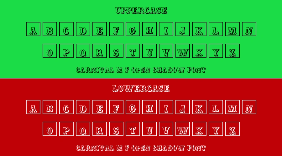 Carnival M F Open Shadow Font Preview